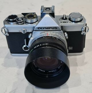 Vintage Olympus Om - 1 Camera With A G.  Zuiko Auto - W 1:3,  5 F=28mm Lens