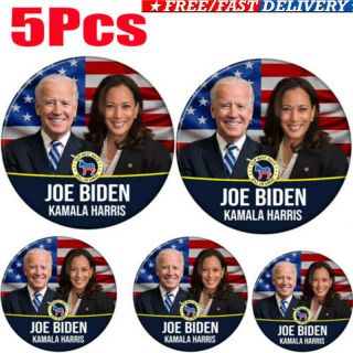 5x Joe Biden Kamala Harris For President 2020 Blue 2.  25 Inch Pinback Button Pin