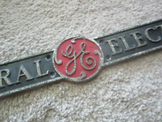 Antique General Electric Sign Ge Factory Industrial Metal Appliances Old G.  E.