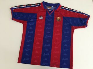 Barcelona Fc 1995/97 Kappa Home Football Shirt Xl Vintage Soccer Jersey Maglia
