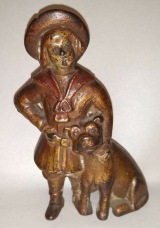 C.  1910 Ac Williams Cast Iron Buster Brown & Tige Coin Still Bank