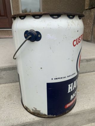 Vintage Havoline Oil Can 5 Gallon Pail Oil 3