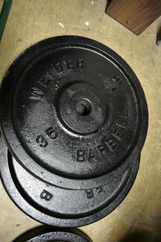 Vintage Pair Weider 35 Lb Weight Plates