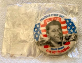 1981 Ronald Reagan Inauguration Day Button Pin -