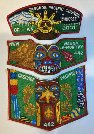 2001 National Boy Scout Jamboree Patch Cascade Pacific Council Badge Set Bsa