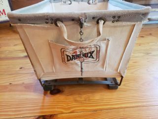 Vintage Industrial Dandux Canvas Bin Tote Basket Tote Container Mail,  Laundry 2