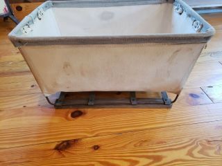Vintage Industrial Dandux Canvas Bin Tote Basket Tote Container Mail,  Laundry 3