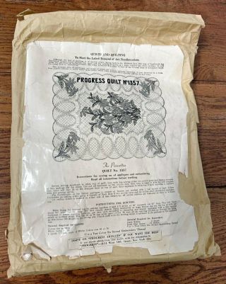 Rare Quilt Kit " The Poinsettia " Vintage No 1357 Progress