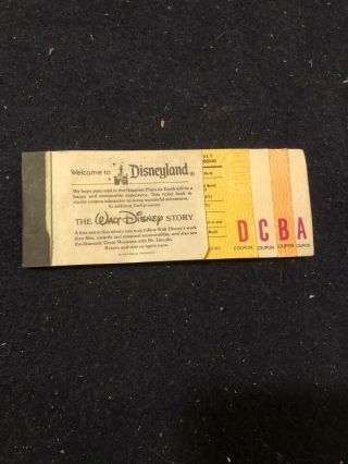 Vintage Late 1970s Disneyland Ticket Coupon Booklet A - D