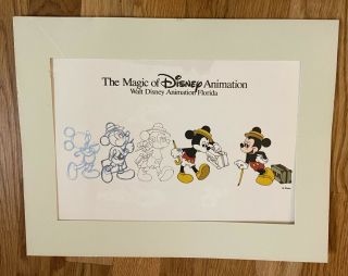 The Magic Of Disney Animation Series Cel Mickey Mouse Traveling Rare Vintage