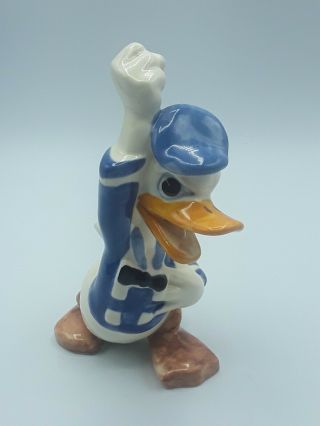 Vintage Hand Crafted And Painted Angry Porcelain Donald Duck Figurine 25 " Tall