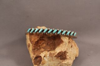 Vintage Zuni Silver And Turquoise Bracelet