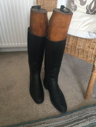 Antique Mens Riding Boots With Trees Size 9