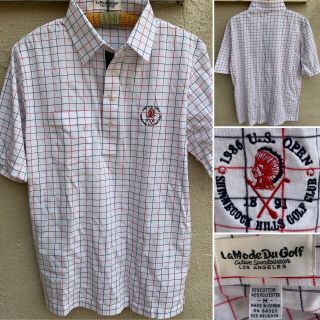 Vintage 1986 Us Open Shinnecock Hills Golf Club 1891 Pocket Polo Shirt M 1980s