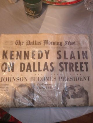 The John F Kennedy Newspaper The Day Of His Death 3