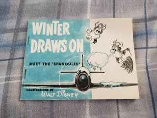 1943 Walt Disney Winter Draws On Meet The Spandules Book 6 " X 4 1/2 "