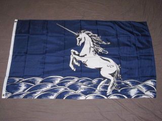 Blue Unicorn Flag 3x5 Fantasy Magic Myth Mystical F396