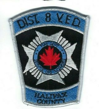 Halifax County Ns Nova Scotia Canada Dist.  8 Volunteer Fire Dept.  Patch -