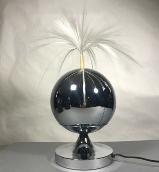 Vintage 1970’s Fiber Optic Chrome Orb Motion Lamp Fantasia Lighting As Found