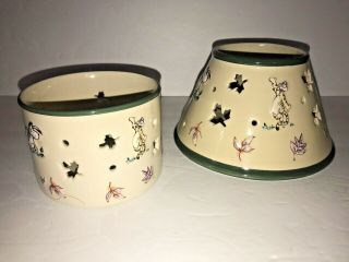 Disney Winnie The Pooh & Friends Ceramic Candle Jar Shade & Holder Topper Fall