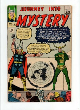Journey Into Mystery 94 Vintage Marvel Thor Loki Jack Kirby Silver Age 12c