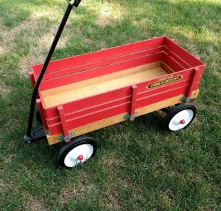 Vintage Radio Flyer Town And Country Wagon Early 80s Wood 4 Removable Sides -