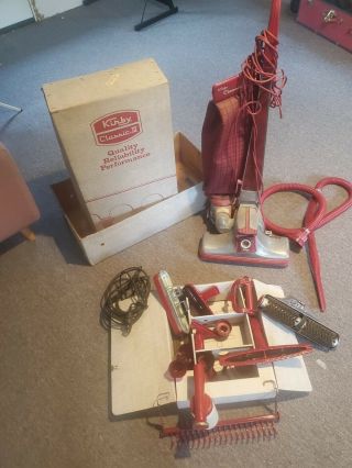 Kirby Classic 3 Vintage Vacuum Cleaner With Attachments And Box