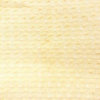 Vintage Waffle Weave Acrylic Blanket Satin Trim Light Yellow Thermal 74x88 Twin 3