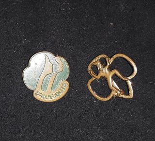 2 Vintage 1980 Brownie And Girl Scout Pin