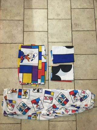 Vintage 90s Disney Mickey Mouse And Friends Twin Sheet Set