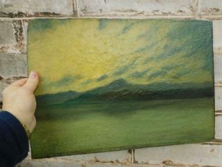 Really Old Painting Antique Oil Sea Scape Sunrise
