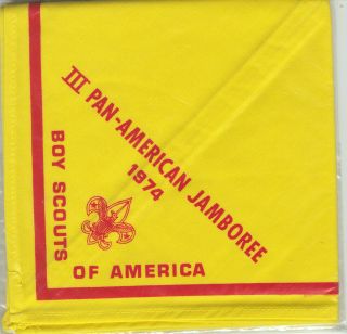 1974 Boy Scout Iii Pan - American Jamboree Bsa Contingent Neckerchief