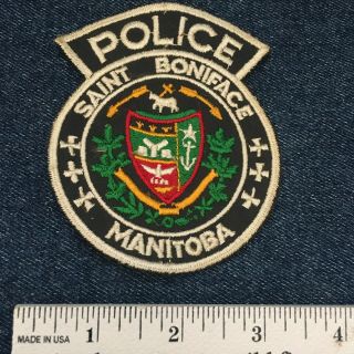 Vintage Saint Boniface Manitoba Police Embroidered Patch Badge
