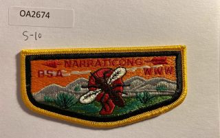 Boy Scout Oa 9 Narraticong Lodge Yellow Border Flap S10