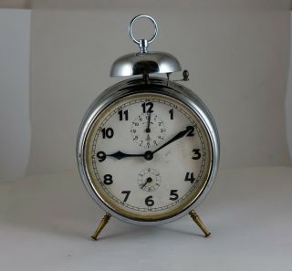 Vintage Germany Alarm Clock Gustav Becker