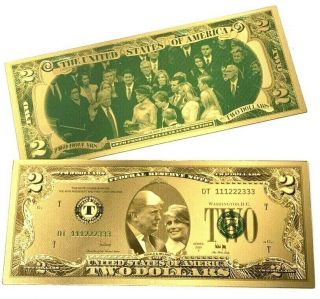 Donald & Melania Trump 24karat Gold Plated $2 Authentic Commemorative Banknote