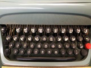 Mid Century Vintage Olivetti Studio 44 Typewriter Blue For Service 2