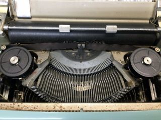 Mid Century Vintage Olivetti Studio 44 Typewriter Blue For Service 3