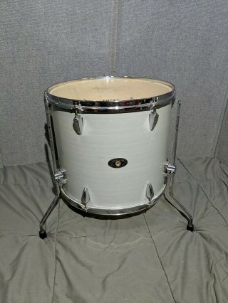Vintage Tama Imperialstar Floor Tom Drum 16 " By 14 " Sparkle White Finish