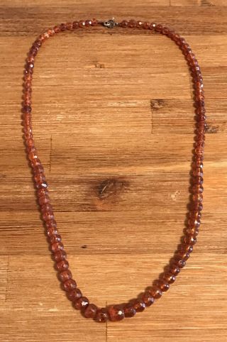 Vintage Baltic Amber Necklace Natural Honey Round Faceted Beads 23.  06 Grams