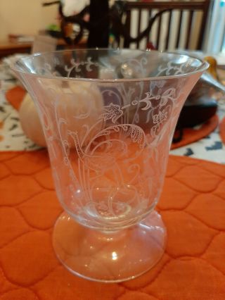 Special Price Baccarat Etched Vase Michelangelo Pattern?? Vintage 5 1/4 " Tall