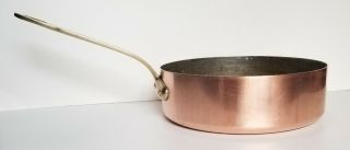 Vintage Williams Sonoma Villedieu France 9 - 1/2 " Tin Lined Copper Saute Pan