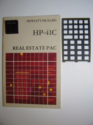 Vintage Hp 41c Real Estate Pac And Overlay For Hp - 41c/cv/cx