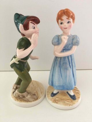 Disney Vintage Ceramic Figures Peter Pan And Wendy Figurines