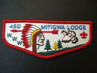 Oa Lodge 450 Mitigwa Red Border Blue Font Flap