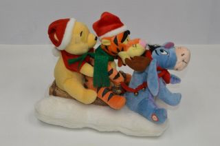 Gemmy Disney Winnie The Pooh Tigger Eeyore Christmas Sleigh Ride Music Motion