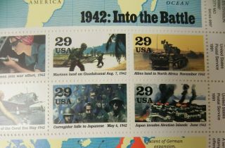 Ww2 Stamp Sheets 50th Anniversary (1941,  1942) In.