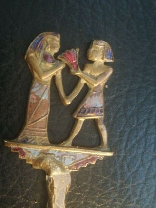 Antique Russian ? Egyptian Egypt Chamleve Cloisonne Enameled Spoon 18cm