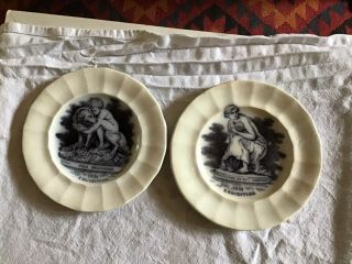 Two Rare Great Exhibition 1851 Childrens Plates