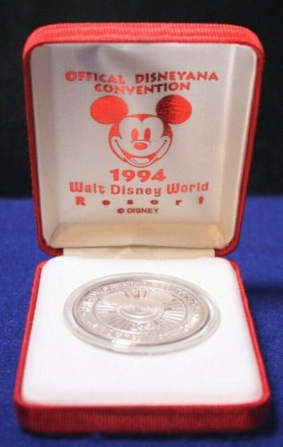 1x 1994 Official Disneyana Convention Mickey Silver Coin Rare Limited Edition